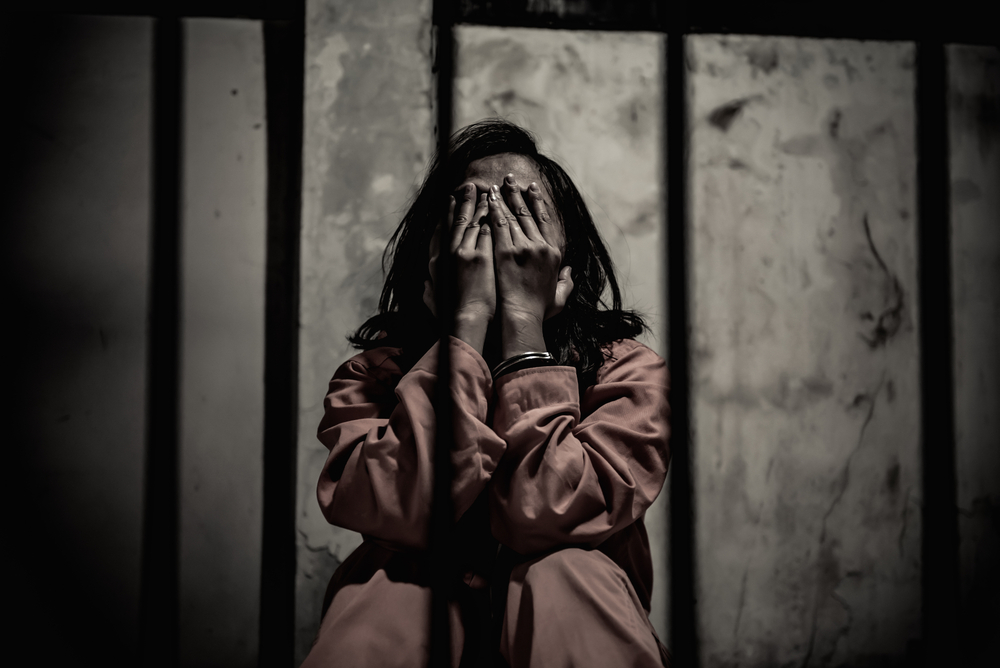 A female inmate in prison.
