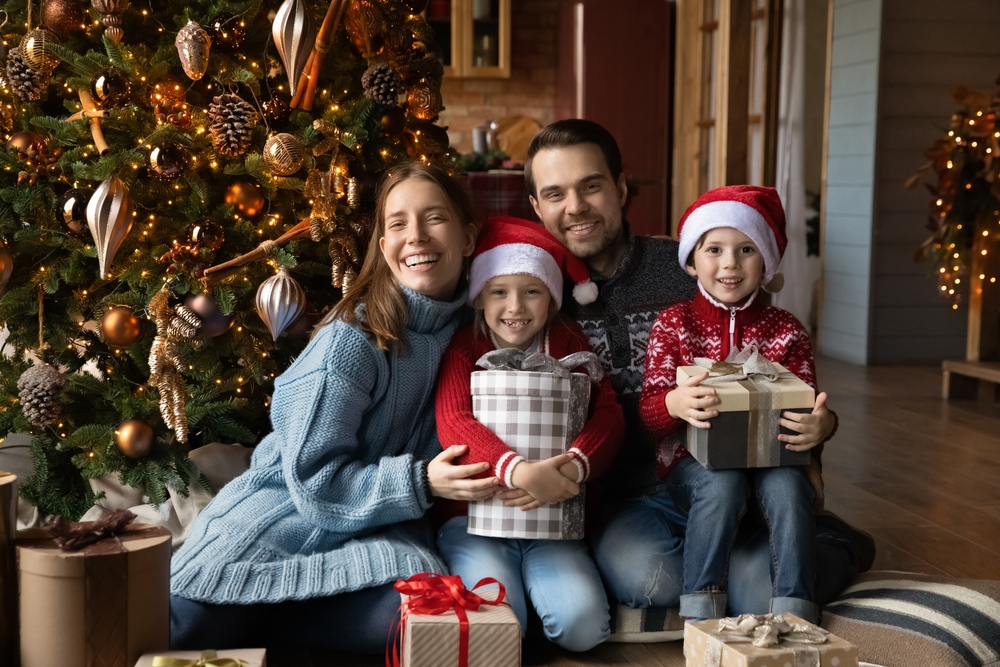 A family celebrating christmas