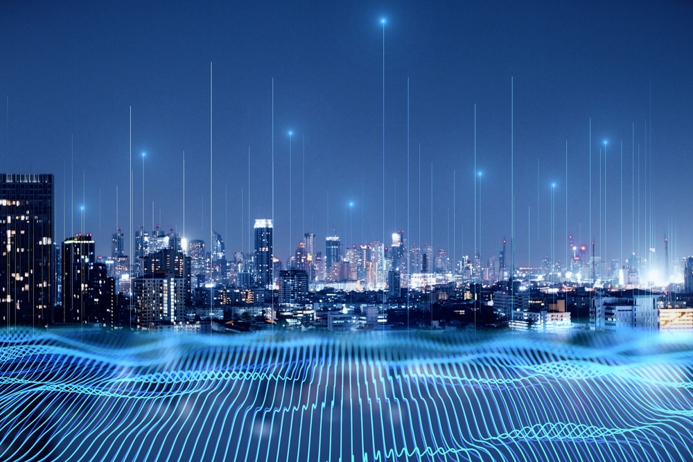 Big data center in a city.