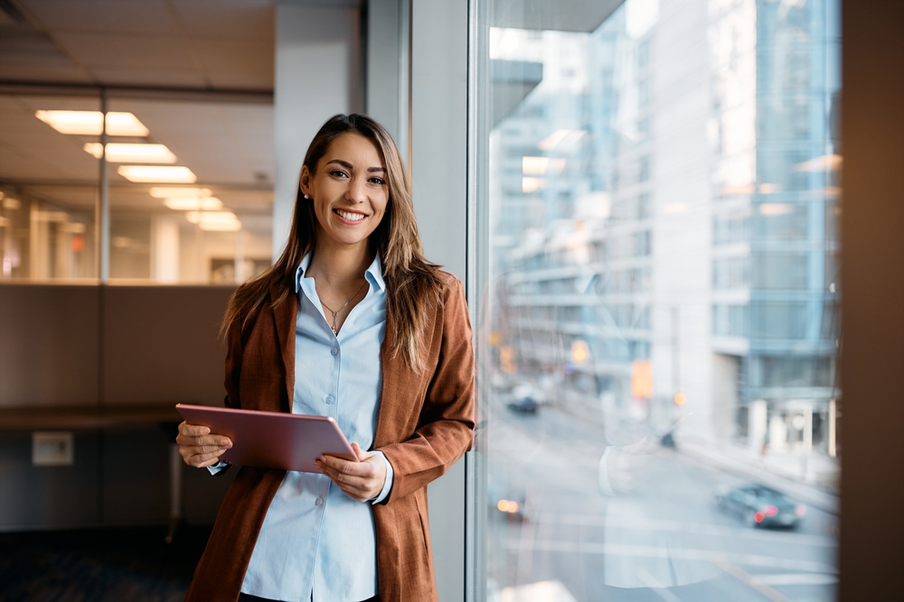 young happy business woman