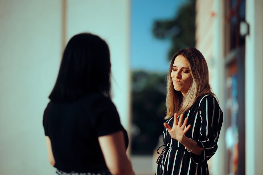 Woman refusing to engage or apologize, she could be a manipulator or narcissist