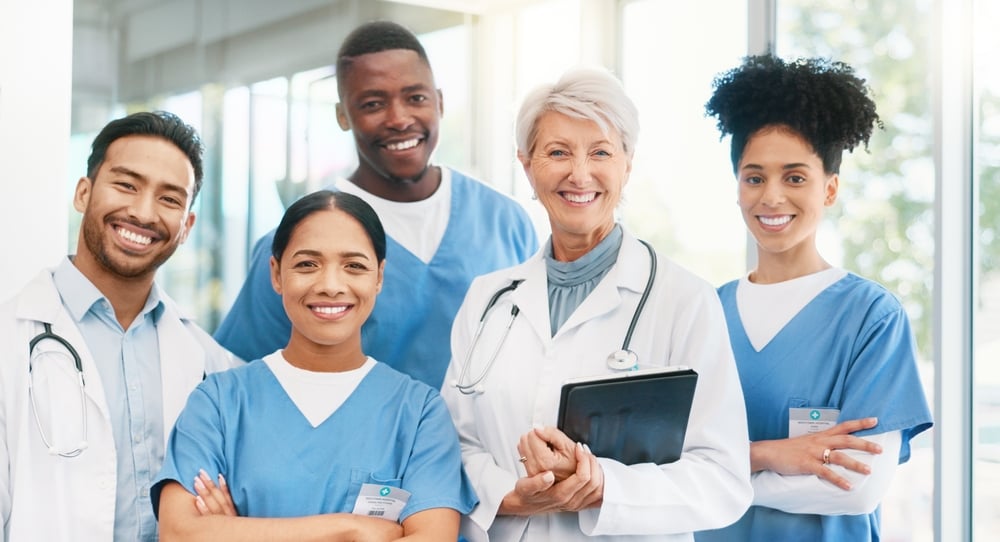 Team of medical doctors and healthcare workers