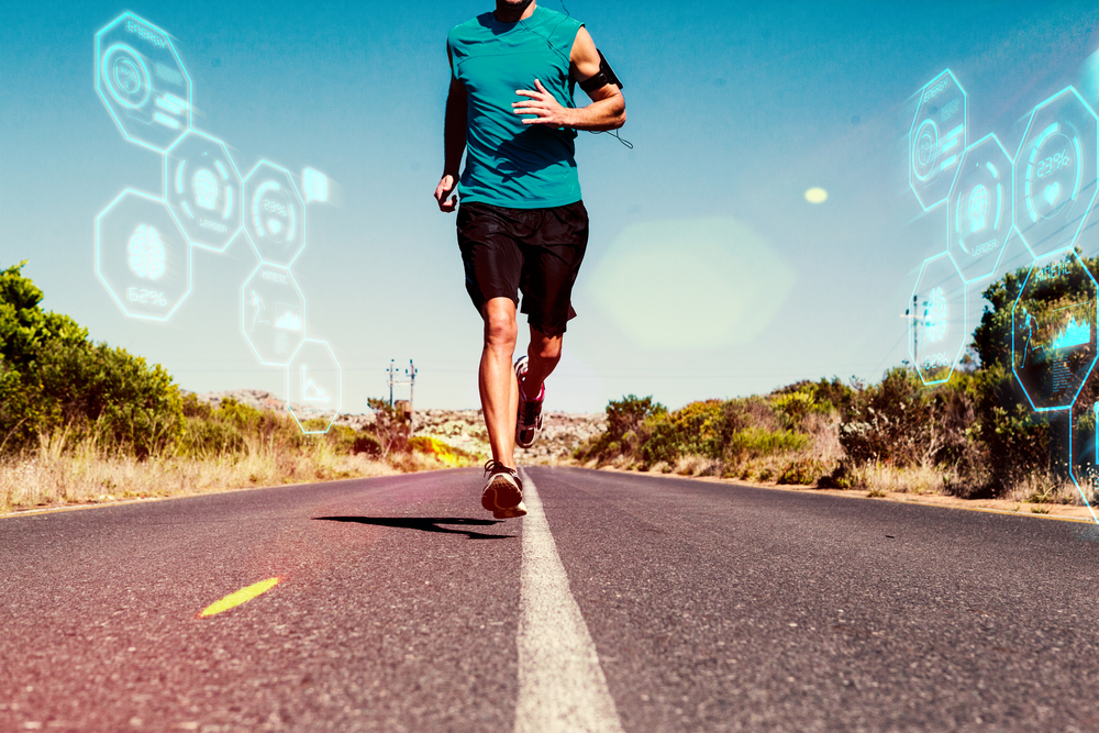 An athletic man jogging for fitness