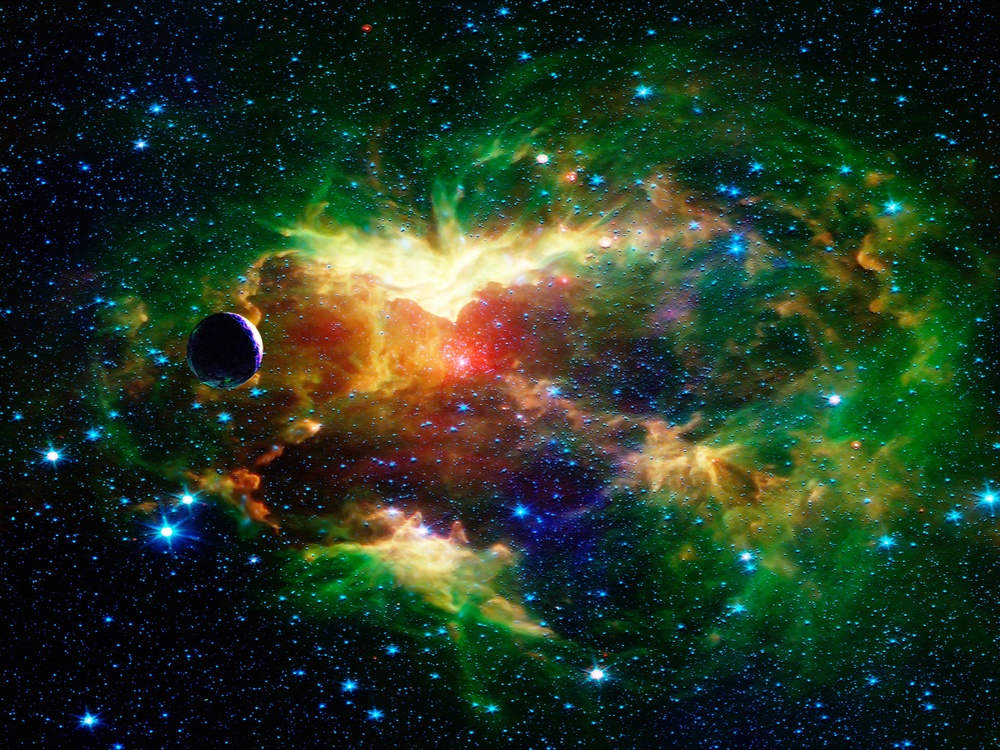 Abstract outer space art.