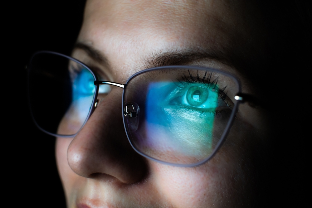 Woman with tech glasses on.