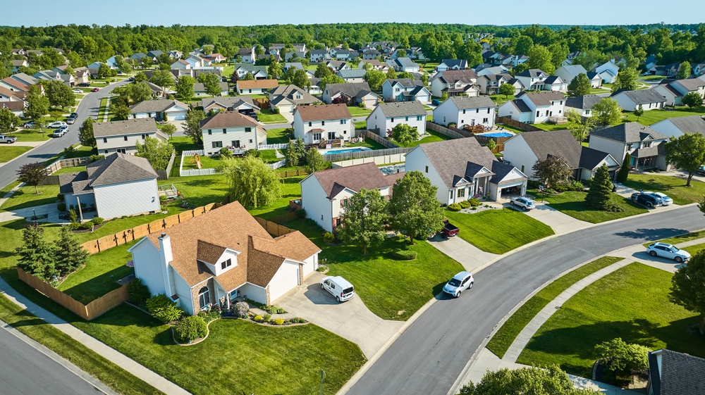 A two storey houses in neighborhood