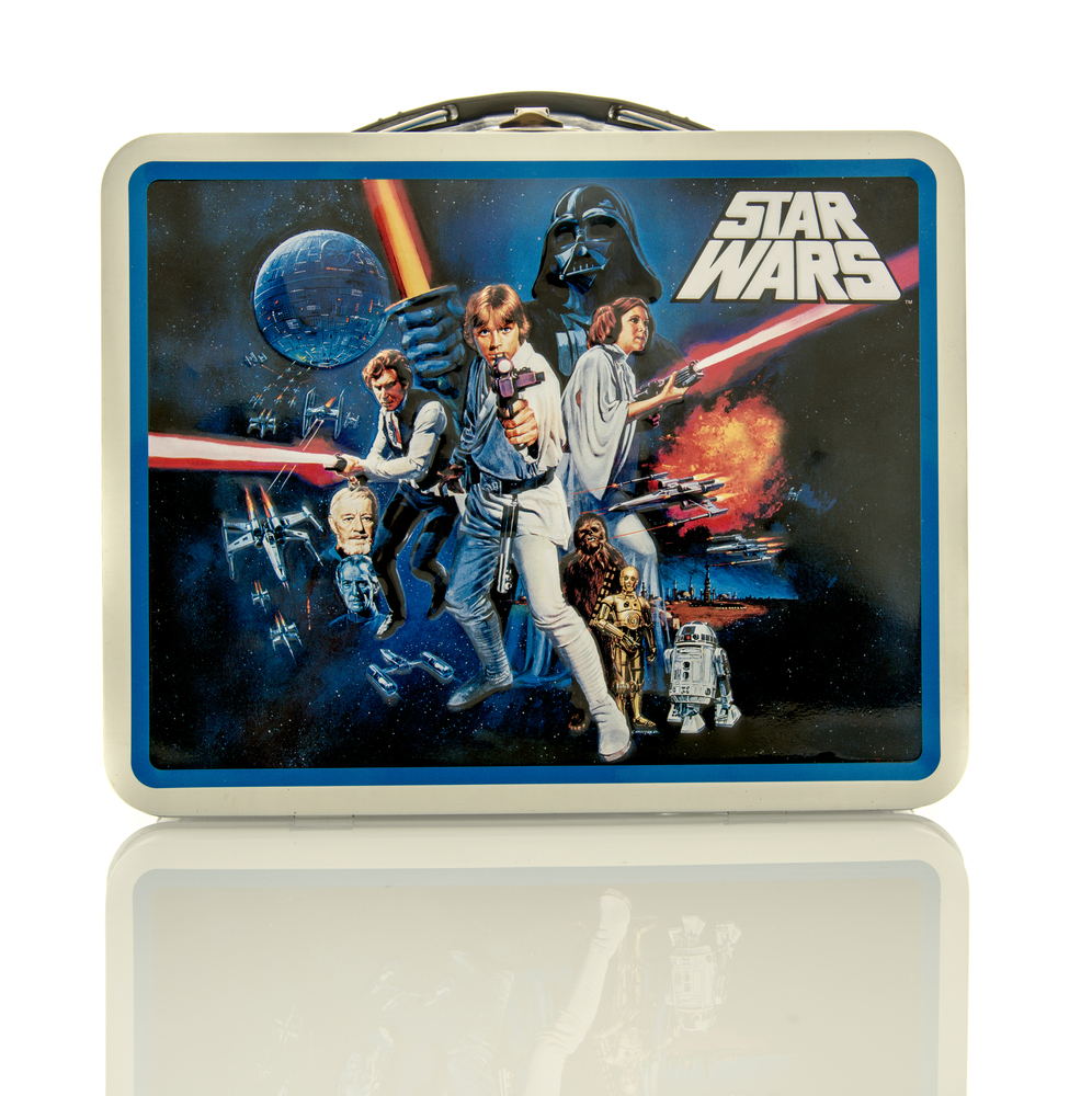 A metal lunchbox