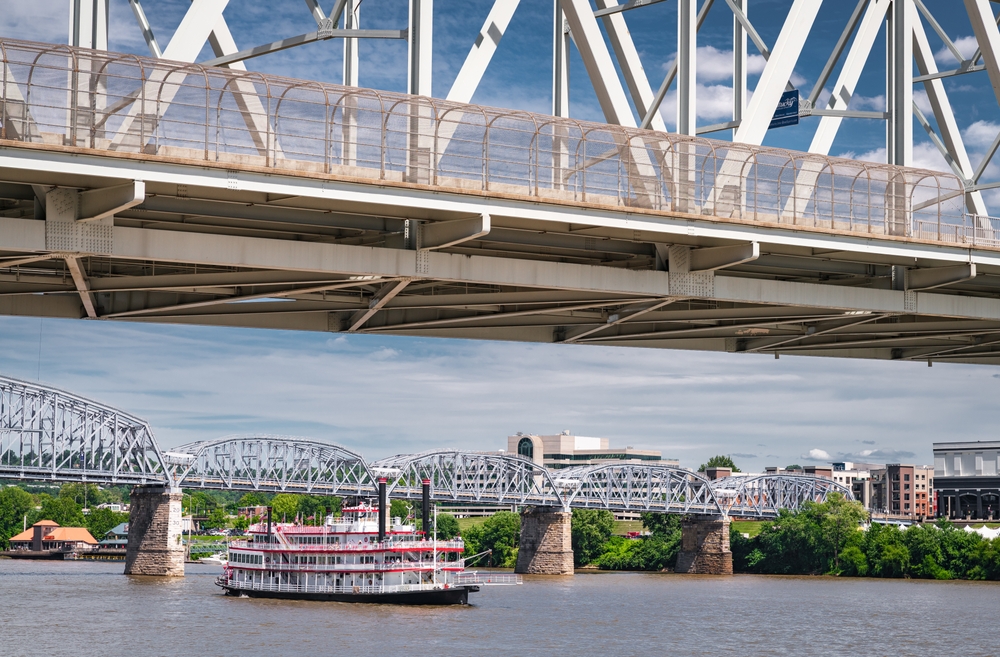 A boat on the Ohio River in Cincinnati.