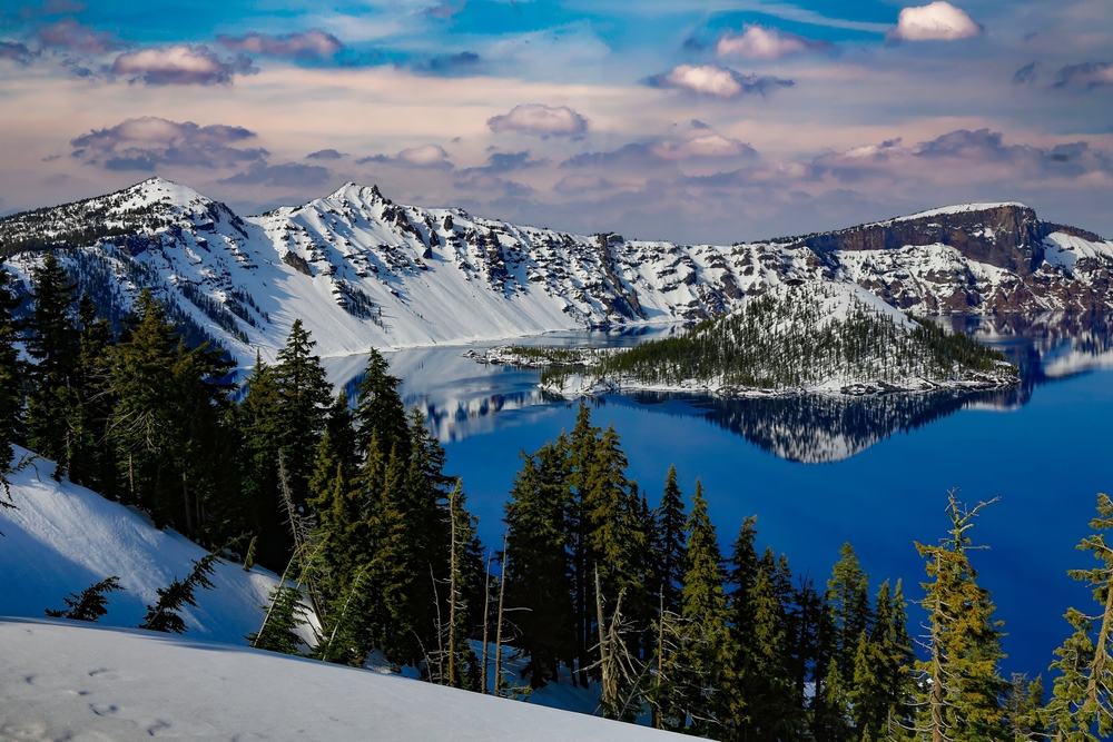 A lake at wintertime. 