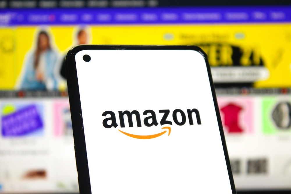Amazon logo on a phone.